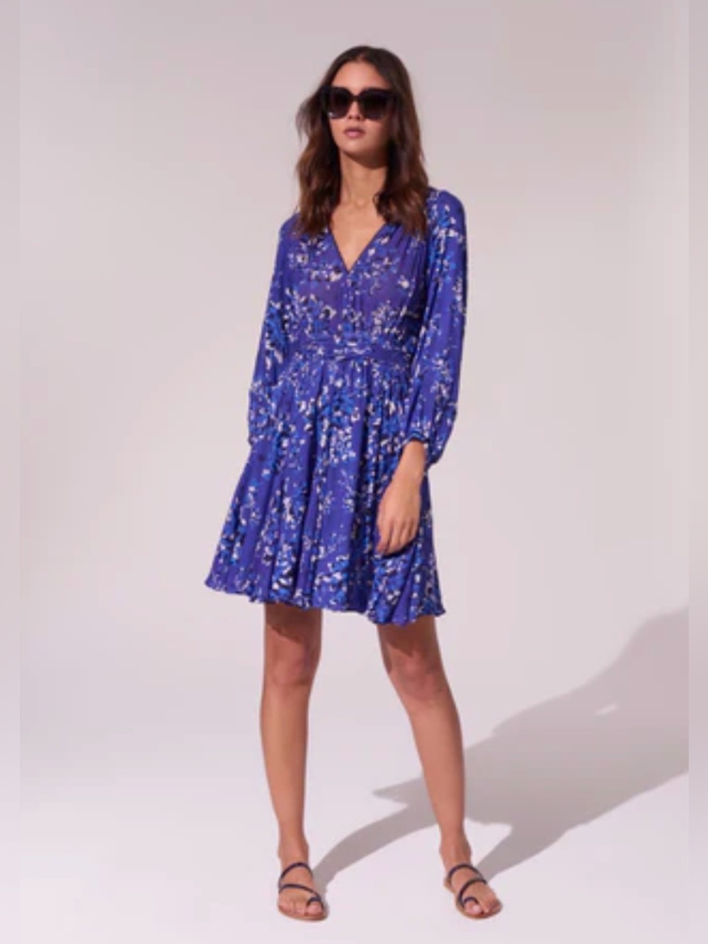 Poupette St. Barth Mini Dress Annabelle in Blue Pivoine